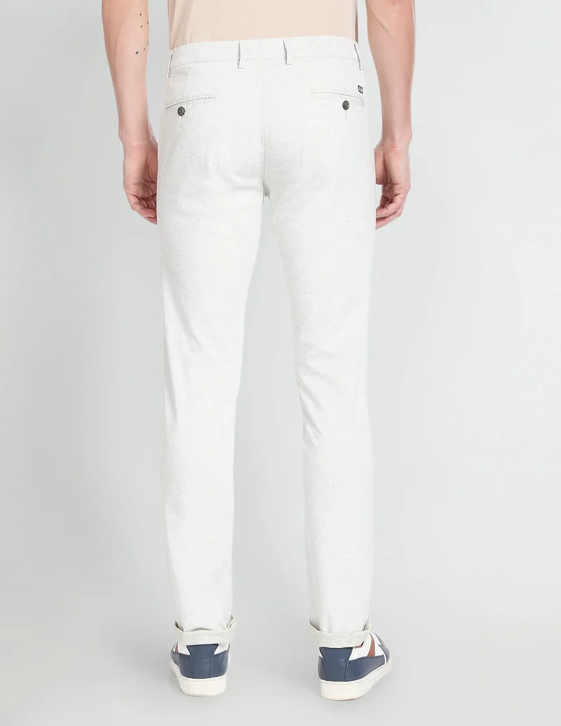 Arrow Light Green Low Rise Smart Flex Casual Trousers for Men | Best Price UAE