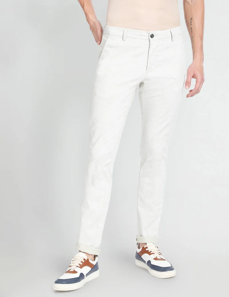 Low Rise Smart Flex Casual Trousers