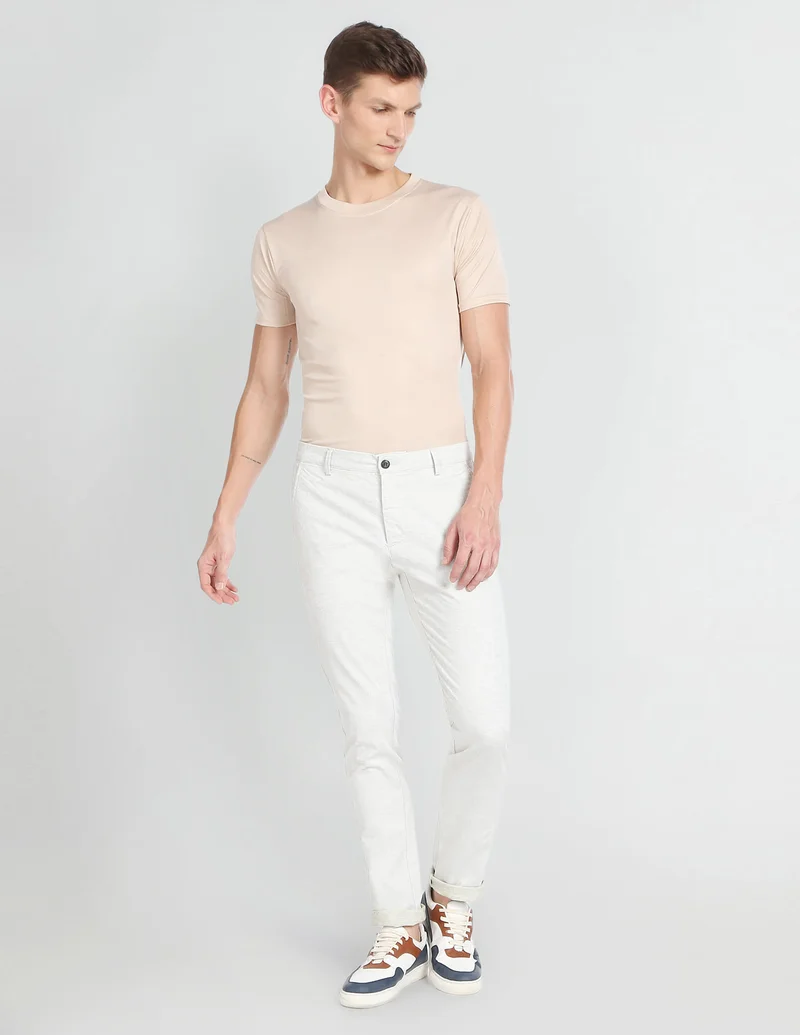 Arrow Light Green Low Rise Smart Flex Casual Trousers for Men | Best Price UAE