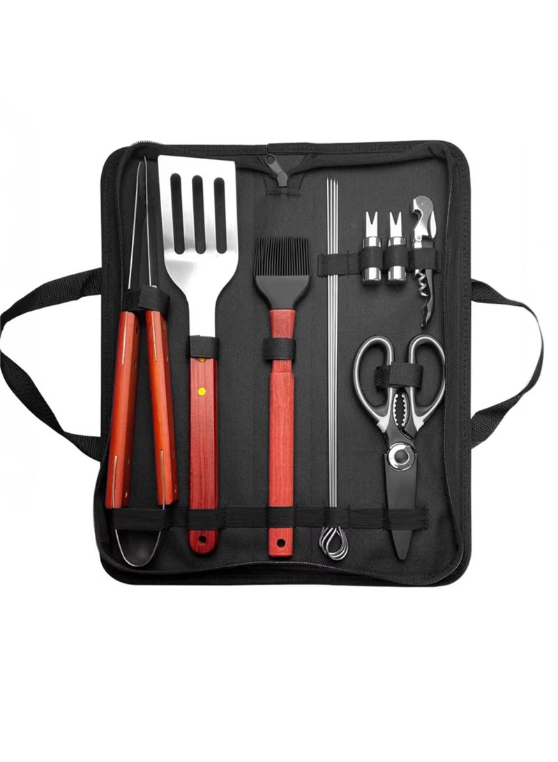 توشيونيكس مجموعة أدوات الشواء Feixiong Eagle - 12 قطعة بمقبض خشبي - Image 1