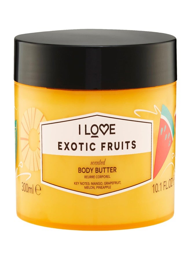 I Love Exotic Fruit Scented Body Butter - Hydrating Body Butter for Dry Skin - Vitamin E and Aloe Vera - Shea Butter and Coconut Oil - 10.1 oz - Image 1