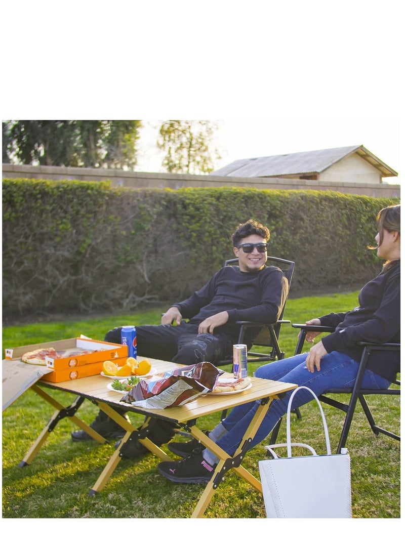 اكسيسن طاولة تخييم قابلة للطي، طاولة تخييم خفيفة الوزن، طاولة نزهة محمولة مع حقيبة حمل للساحات الخلفية للشاطئ في الهواء الطلق - Image 2