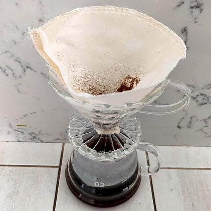 Hell Blues Reusable Organic Cotton Pourover Cone Filters For V60 Hario  Pour Over Coffee Filter Maker Cup Glass Ceramic Plastic Dripper No4 Cone 812 Cups - Image 4