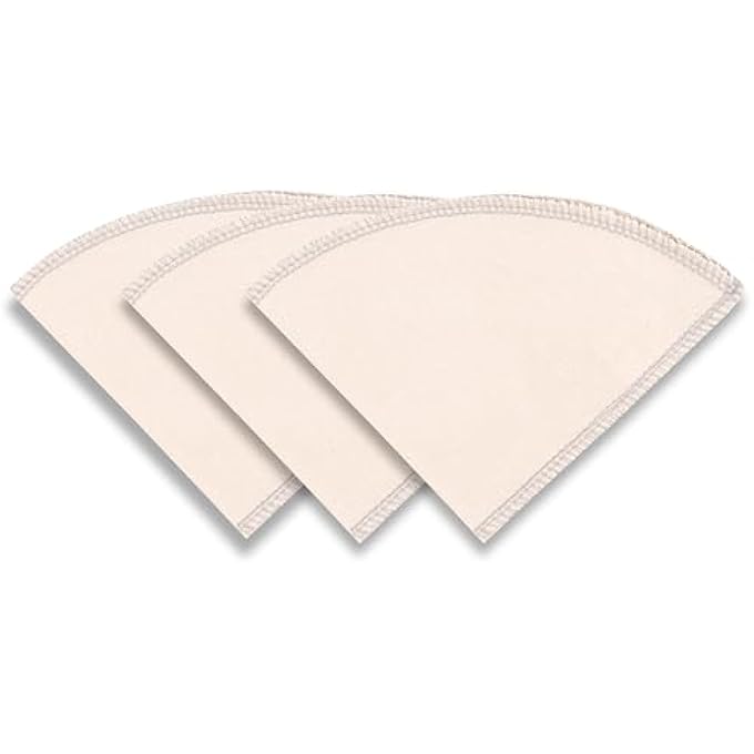 Hell Blues Reusable Organic Cotton Pourover Cone Filters For V60 Hario  Pour Over Coffee Filter Maker Cup Glass Ceramic Plastic Dripper No4 Cone 812 Cups - Image 1