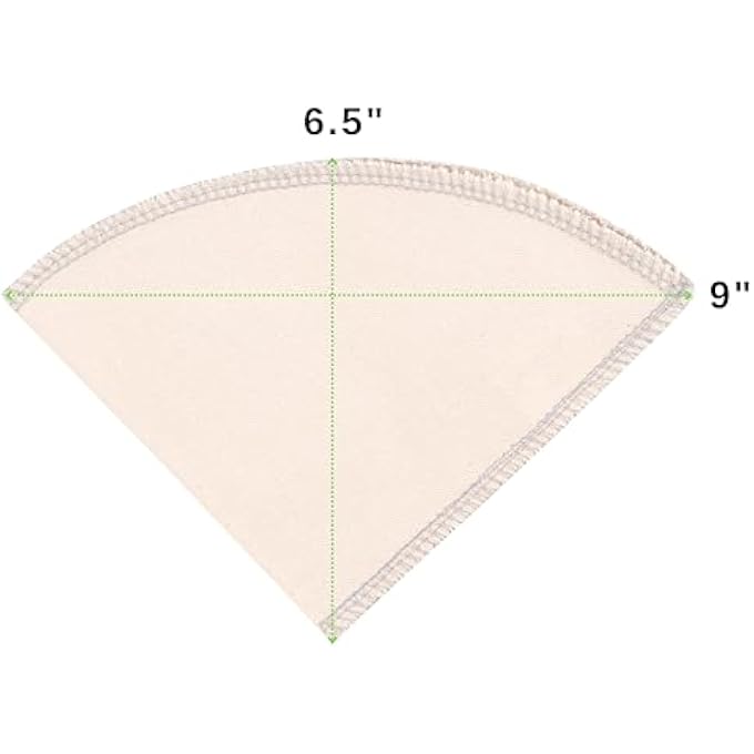 Hell Blues Reusable Organic Cotton Pourover Cone Filters For V60 Hario  Pour Over Coffee Filter Maker Cup Glass Ceramic Plastic Dripper No4 Cone 812 Cups - Image 3