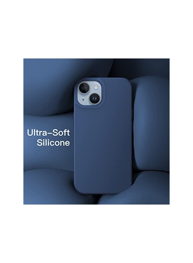 Jetech Silicone Case For Iphone 14 Plus 6.7-Inch, Silky-Soft Touch Full-Body Protective Phone Case, Shockproof Cover With Microfiber Lining (Cobalt Blue) - Image 3