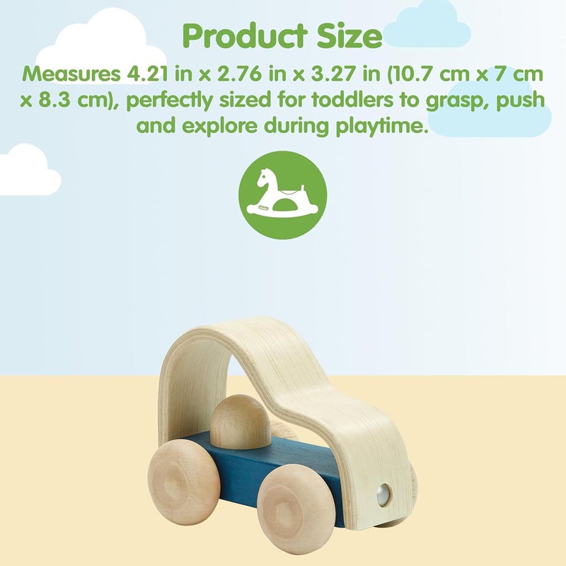 PlanToys Vroom Truck Wooden Push Toy for Toddlers - Montessori Rolling Car for Kids - Image 2
