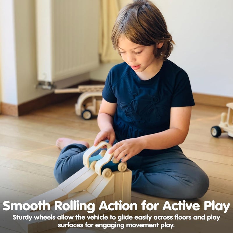 PlanToys Vroom Truck Wooden Push Toy for Toddlers - Montessori Rolling Car for Kids - Image 5