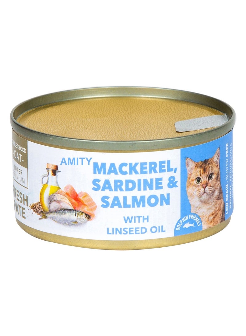 Amity Mackerel Sardine & Salmon With Linseed Oil Cat Food 80 G - Image 1
