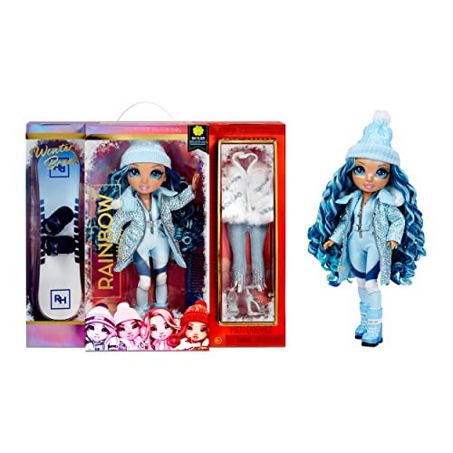 Rainbow High Winter Break Skyler Bradshaw – Blue Fashion Doll and Playset with 2 Designer Outfits, Snowboard Accessories - Image 1