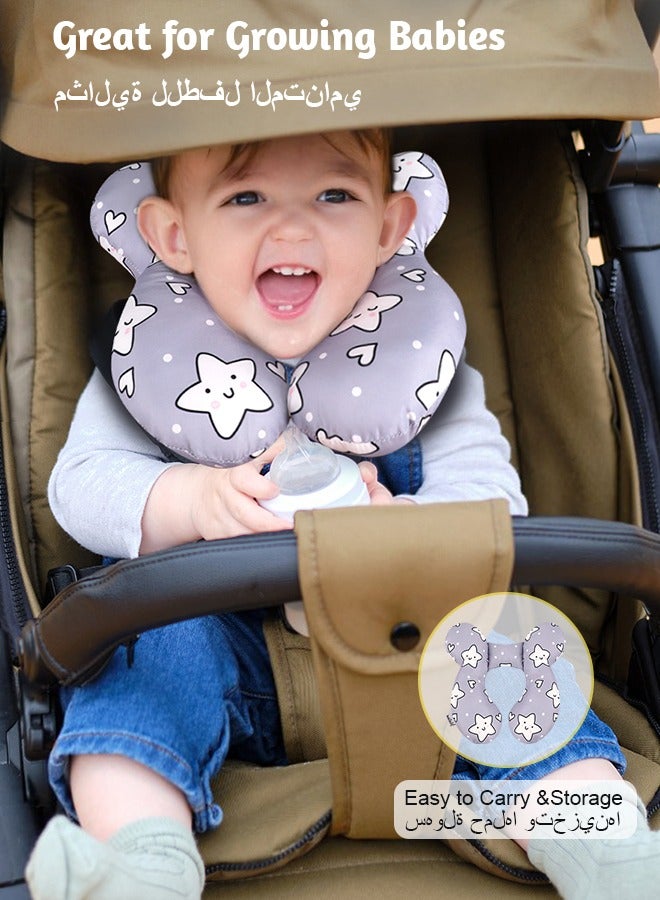 Baby Travel Pillow, Baby Pillow for Head and Neck, Upgraded Baby Support Pillow, Baby Neck Pillows for Car Seat,Pushchair,Travel,Star - Image 3