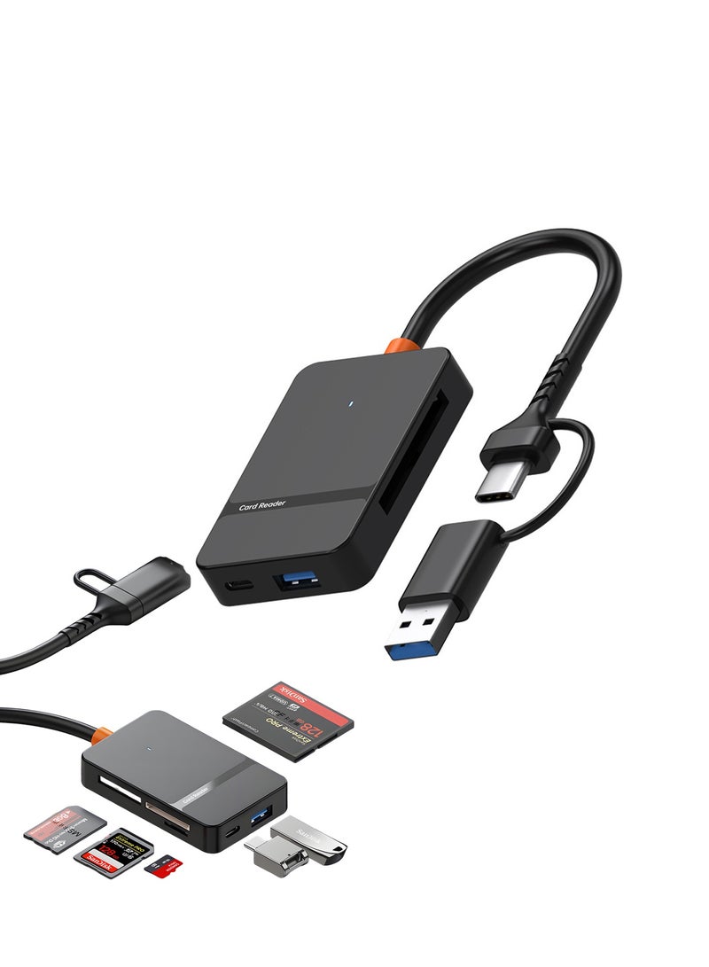 McDou Memory Card Reader ADS-316 Adapter, 8in1TYPE-C+USB and USB-C to SD Micro SD MS CF Card, USB Flash Drive Card Reader Adapter, Compatible with iPhone 15 Series, MacBook Pro/Air 2023 and More - Image 1