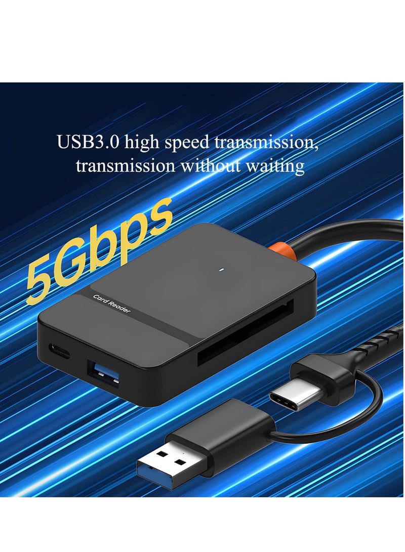 McDou Memory Card Reader ADS-316 Adapter, 8in1TYPE-C+USB and USB-C to SD Micro SD MS CF Card, USB Flash Drive Card Reader Adapter, Compatible with iPhone 15 Series, MacBook Pro/Air 2023 and More - Image 3