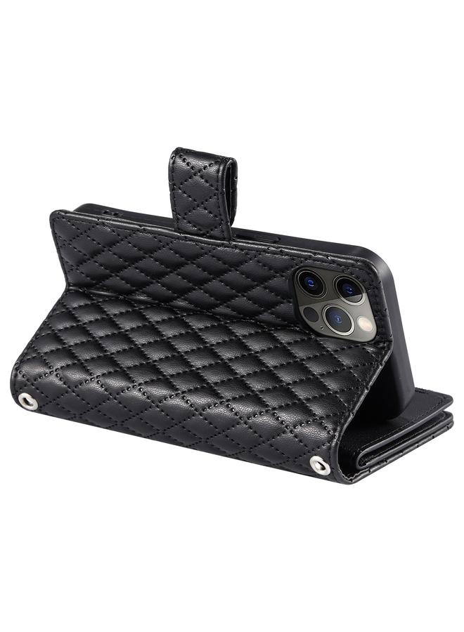 Zaboon Case For iPhone 11 Pro Glitter Lattice Zipper Wallet Leather Phone Case - Image 5