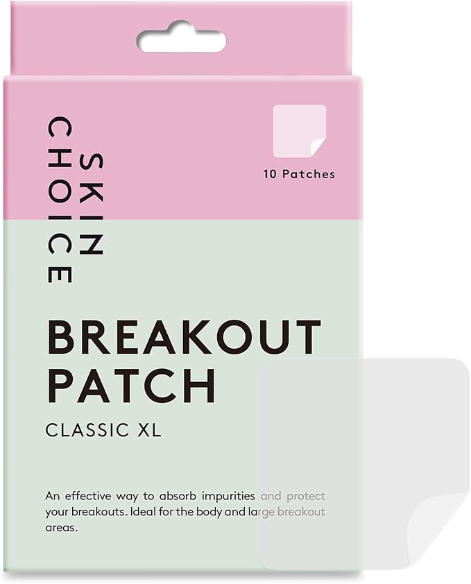 SKIN CHOICE SKIN CHOICE Large Spot Patches Pack of 10 Breakout Pimple Patches Hydrocolloid Patches Acne Patch for Face Neck Forehead Chin Body Mighty Spots Stickers Vegan CrueltyFree - Image 1