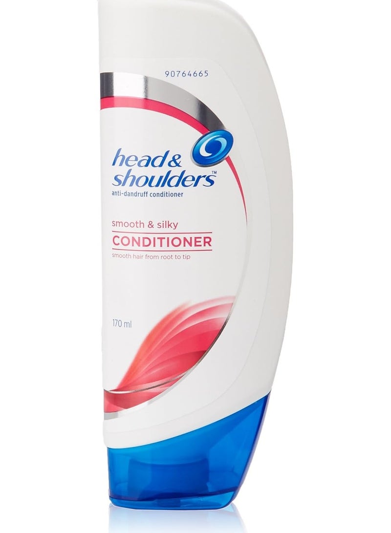 Head & Shoulders Anti Dandruff Conditioner, Smooth & Silky For Frizzy, Dry & Chemically Treated Hair (Fresh), 170Ml,1 Count  - Image 2