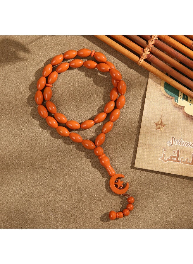 NIBEMINENT 33 Muslim Prayer Beads Orange/16.5mm