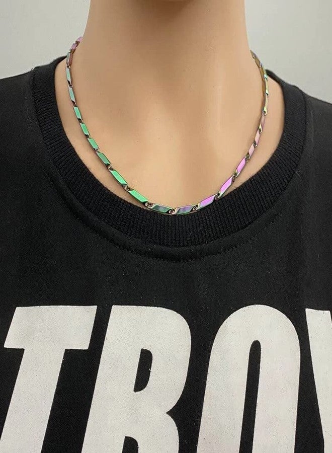 VIEN® Rice Necklace Chains for Men Boys Boyfriend Girlfriend Gents Mens Design Titanium Plated Stainless Steel Chain (PACK OF 1PC) - Image 3