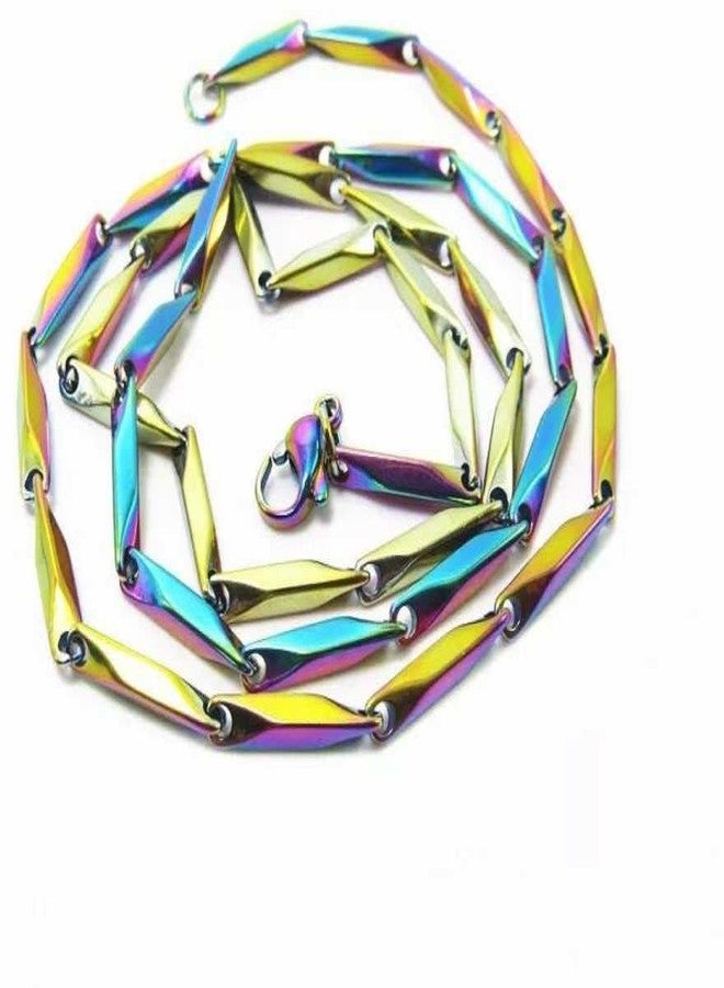 VIEN® Rice Necklace Chains for Men Boys Boyfriend Girlfriend Gents Mens Design Titanium Plated Stainless Steel Chain (PACK OF 1PC) - Image 1