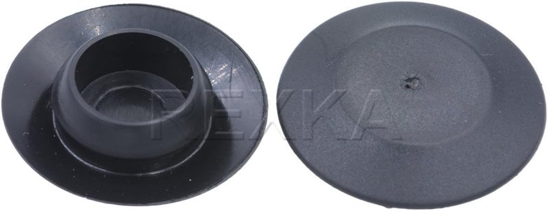 1/2 0.5 inch Flush Mount Black Plastic Body and Sheet Metal Hole Plug (Pack of 100)