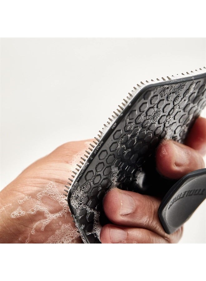 TOOLETRIES Body Scrubber & Storage Hook - 100% Silicone Scrubber for Deep Cleaning & Exfoliating Your Skin - Long Lasting Easy to Clean - Charcoal - Image 5