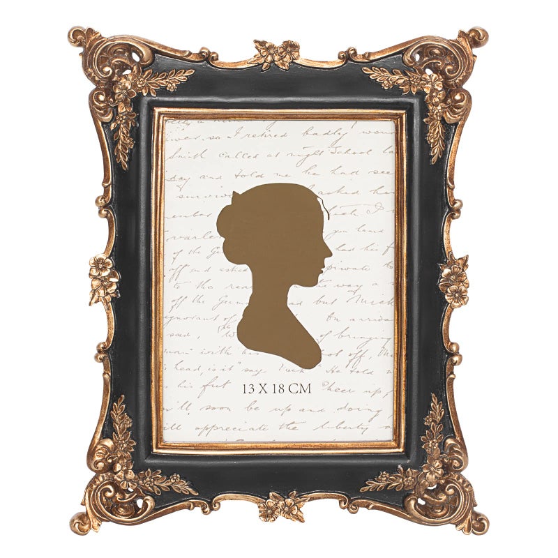 Sunlit Vintage Picture Frame 5x7 Inch  Luxury Antique Photo Frames with Glass Front  Photo Display  Tabletop Wall Hanging  Gift Ideas  Black
