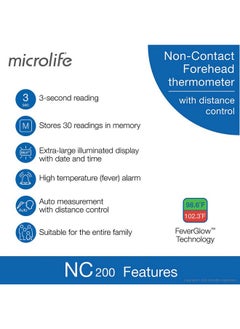 microlife Microlife Non-Contact Forehead Thermometer, Digital Infrared No-Touch Thermometer (for Adults, Kids & Baby), Large Backlit LCD Screen, Fever Alarm, Memories & Instant Accurate Readings  - Image 1