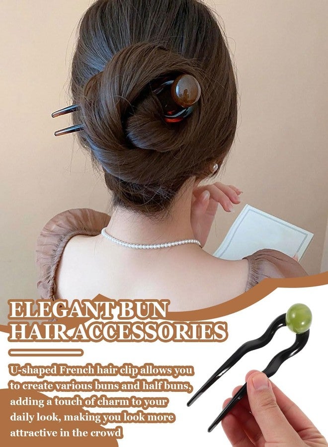 Melodio 4PCS U-shaped Hair Pins, French Twist Hair Pin, French Hairpin, Fork, Updo Chignon Pins, Headpiece for Women, Long Hairstyle Accessories - Image 5