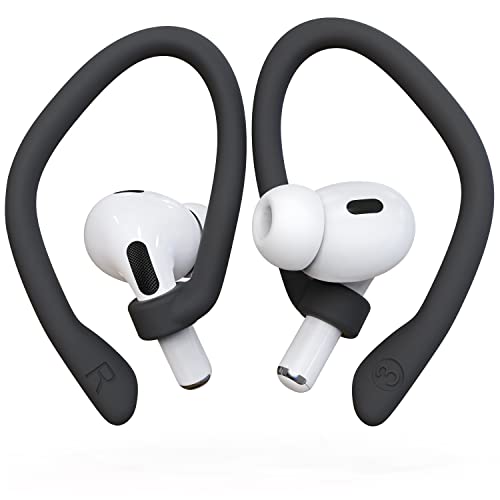DamonLight Ear Hooks 2 Pairs for AirPods Pro 2 & 1, AirPods 4 & 3, Anti-Slip Comfortable Fit, Ergonomic Design, Accessories (Large, Black) - Image 1