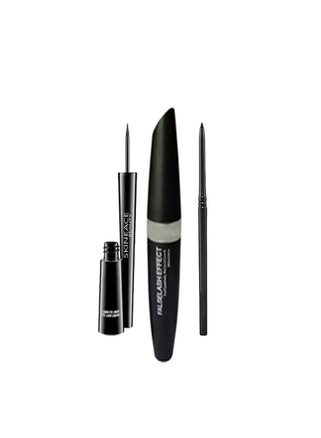 JAAYANSHA TYA 6155 Multicolour Makeup Kit with 3in1 Eyeliner, Mascara and Eyebrow Pencil - (Pack of 4) - Image 4