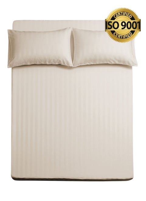 Single Microfiber Sheet Set,  Single Size 2 Pieces, Hotel Stripes Design