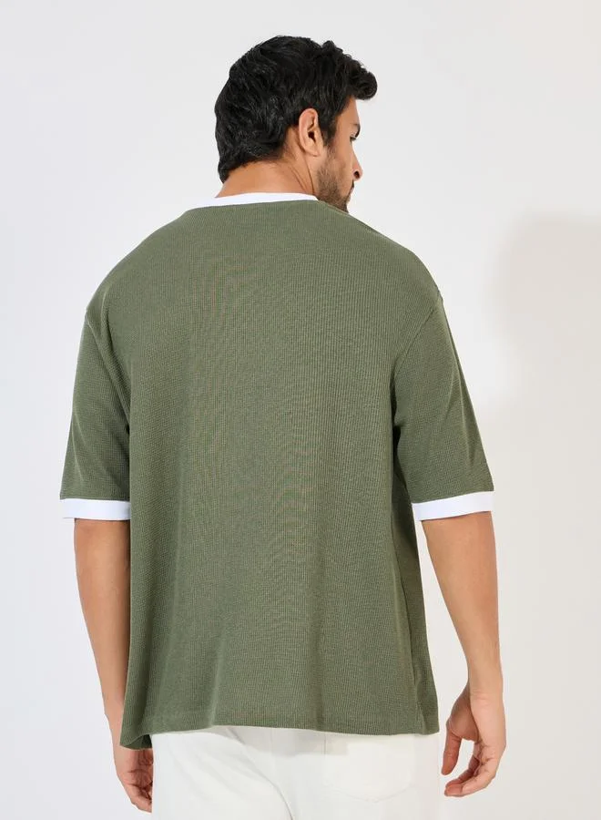 Styli Premium Waffle Knit Oversized T-Shirt