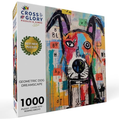 Cross & Glory Cross Glory Geometric Dog Dreamscape 1000 Piece Jigsaw Puzzle for Adults Abstract Art Satin Finish Vivid Colors Modern Home Decor Educational Brain Game - Image 5