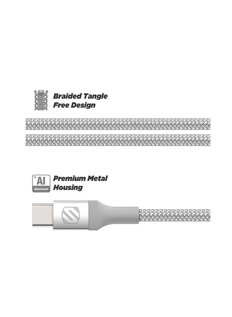 سكوش كابل شحن ومزامنة USB-C مزدوج مجدول - Image 2