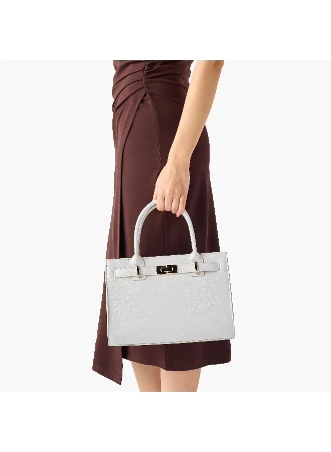 Sasha Sasha-Kodes-Tote bag W/structured design.top handles and gold tone clasp detail-White-Q3-SS26
