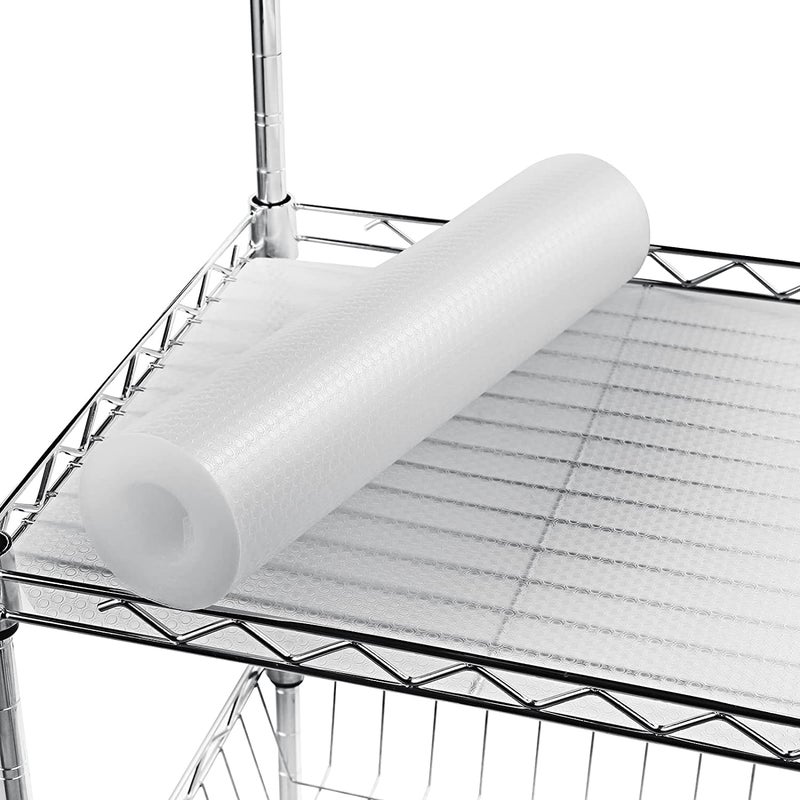 AMZABBY Wire Shelf Liner.18 x197Inch Shelf Liners, Heavy Duty Shelf Liners.for Kitchen cabinets Liner/Drawer Liner,1.2mm Thicken/Waterproof/Transparent/Anti-Slip/Non Adhesive, (White) - Image 1