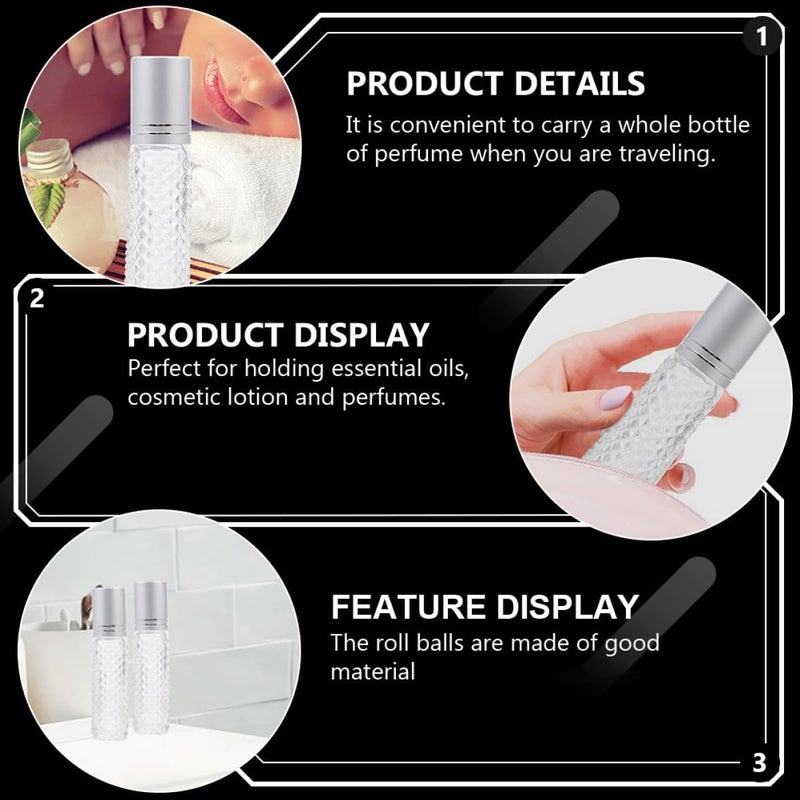 12pcs 10ml Glass Roller Bottles Refillable Empty Rollerball Bottles for Essential Oils Travel Subpackage with Non-slip Design - Image 4