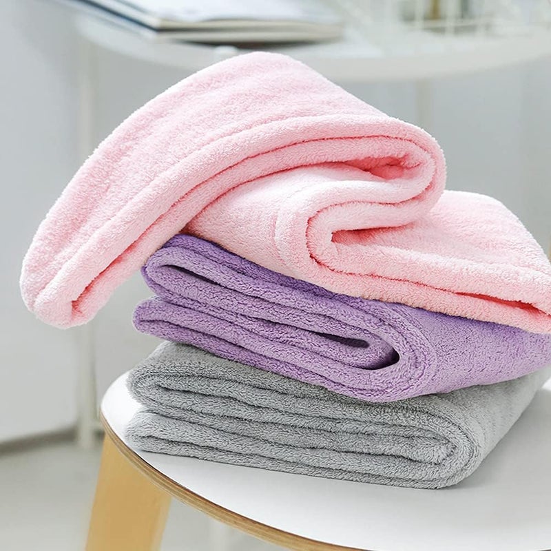 AYUS Microbiber Hair Towel/Wrap for Women Hair-Drying Bathrobe Magic Hair Warp Towel Super Quick-Drying Microfiber 500 GSM Hair Towel(Multi Color) Set of 4 - Image 4