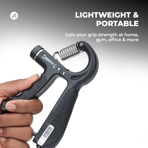 Bodyband Adjustable Hand Grip Strengthener Hand Gripper With Counter for Men & Women for Gym Workout Hands Exercise Equipment to Use in Home for Forearm, Finger Exercise Power Gripper - 60kg Black - Image 3