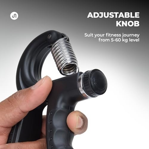 Bodyband Adjustable Hand Grip Strengthener Hand Gripper With Counter for Men & Women for Gym Workout Hands Exercise Equipment to Use in Home for Forearm, Finger Exercise Power Gripper - 60kg Black - Image 5