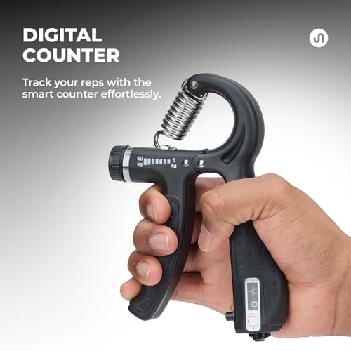 Bodyband Adjustable Hand Grip Strengthener Hand Gripper With Counter for Men & Women for Gym Workout Hands Exercise Equipment to Use in Home for Forearm, Finger Exercise Power Gripper - 60kg Black - Image 2