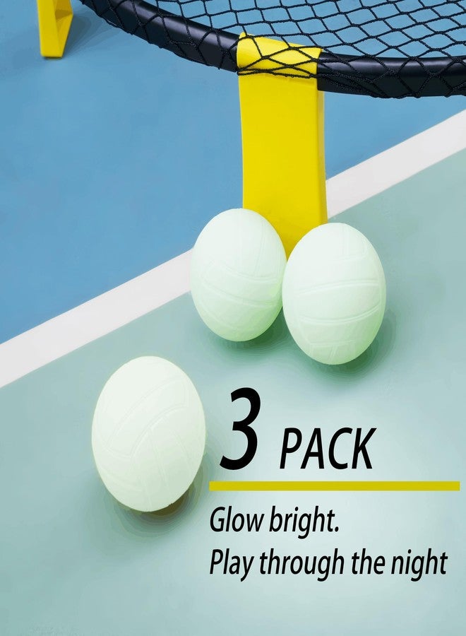 Viminston Spike Replacement Balls Glow in The Dark 3.5inch Green Soft Rubber Roundnet Game Balls - Image 4