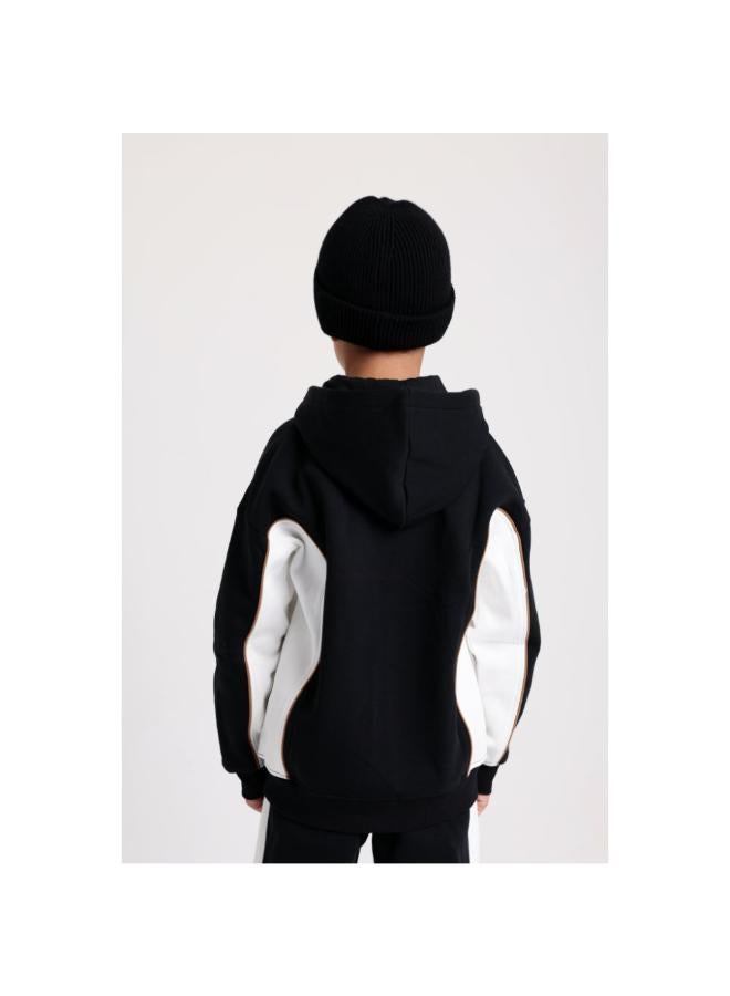 playmore Teens Cotton Hoodie – Black with “PLAY more” Print - Image 3
