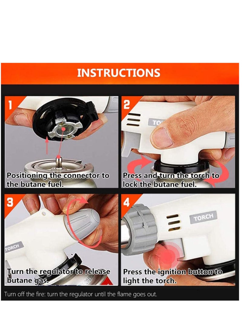 GO2CAMPS Butane Gas Torch Flame Gun for BBQ,Kitchen Blow Lighter Gas burner, Culinary Torches Chef Cooking Professional Adjustable Flame with Reverse Use, for Creme, Brulee, BBQ, Camp, Baking, Jewelry welding  - Image 4