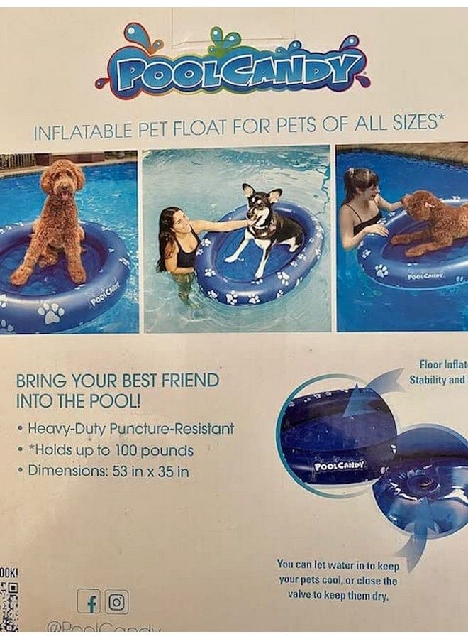 Poolcandy Inflatable Pet Float Easy Set Up Doggy Pool Floats (Upto 100Lb Paw Large) - Image 3
