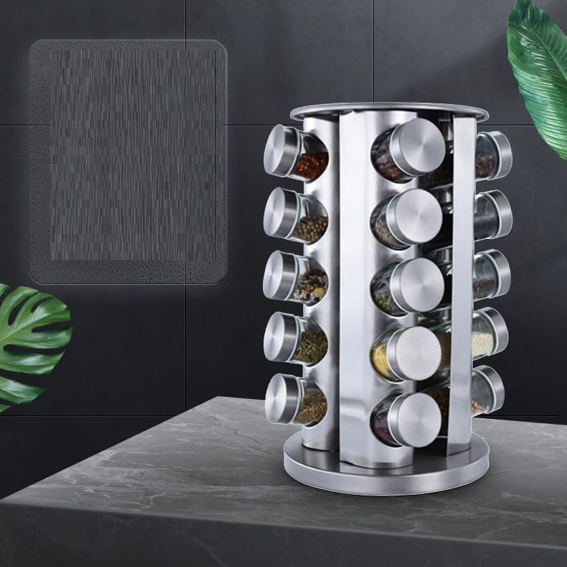Delavala 20 Jar - Revolving Spice Tower/spice rack set for kitchen/kitchen storage organizer/masala container for kitchen/seasoning container set/stainless steel containers/kitchen accessories items - Image 4