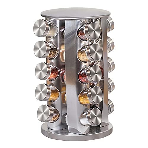 Delavala 20 Jar - Revolving Spice Tower/spice rack set for kitchen/kitchen storage organizer/masala container for kitchen/seasoning container set/stainless steel containers/kitchen accessories items - Image 5