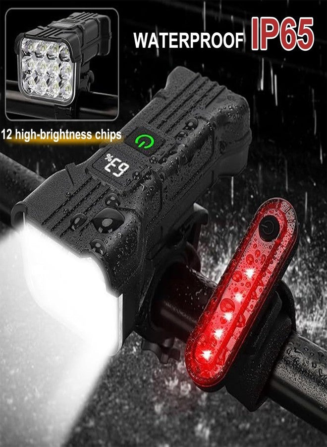 JINGYAN Bike Lights for Night Riding with Tail Light Set, 130dB Horn USB-C Rechargeable Bicycle Headlight, LCD Display, 5 Modes Waterproof for Road/Mountain Cycling - Image 4