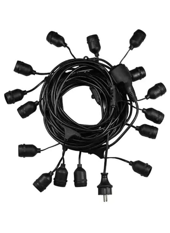 سلسلة مصابيح خارجية تجارية رائعة مقاومة للعوامل الجوية بطول 100 متر و200 حامل ومقابس تعليق وأضواء زخرفية للحديقة الخارجية (المصابيح غير متضمنة) - Image 1