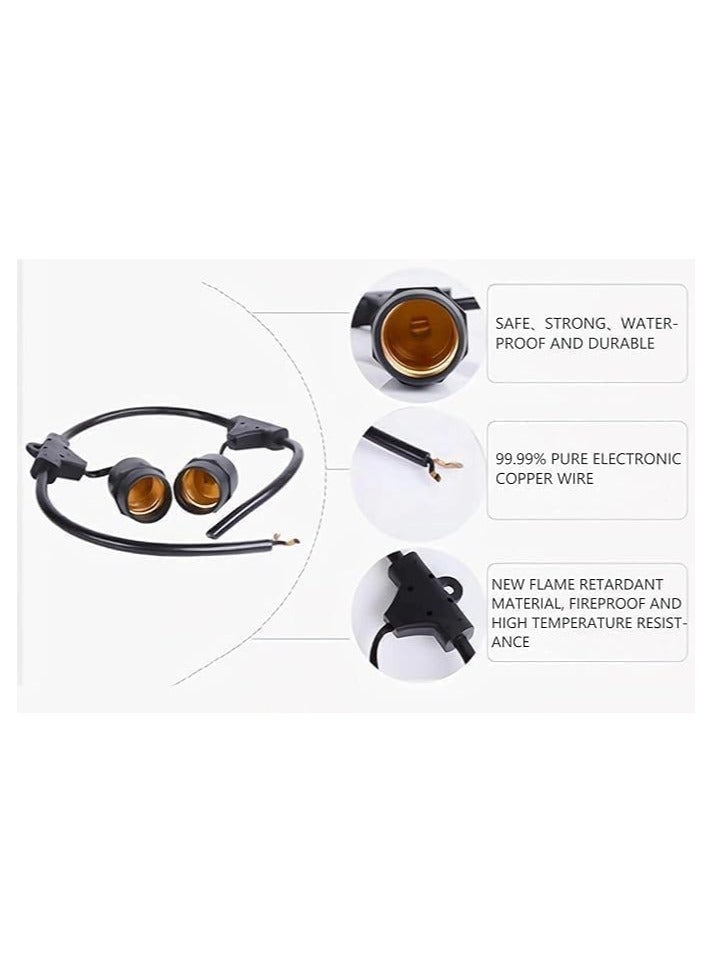 سلسلة مصابيح خارجية تجارية رائعة مقاومة للعوامل الجوية بطول 100 متر و200 حامل ومقابس تعليق وأضواء زخرفية للحديقة الخارجية (المصابيح غير متضمنة) - Image 3